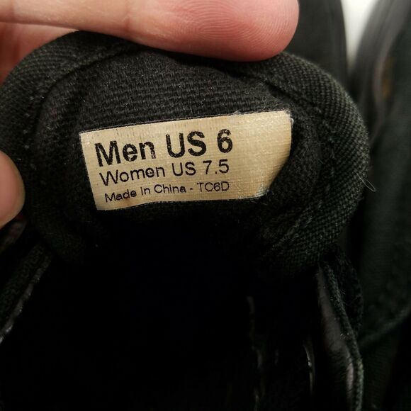 Vans Off The Wall Canvas Sneaker Skate Black Lace Up Flat Shoes Womens Size 7.5 - Picture 5 of 6